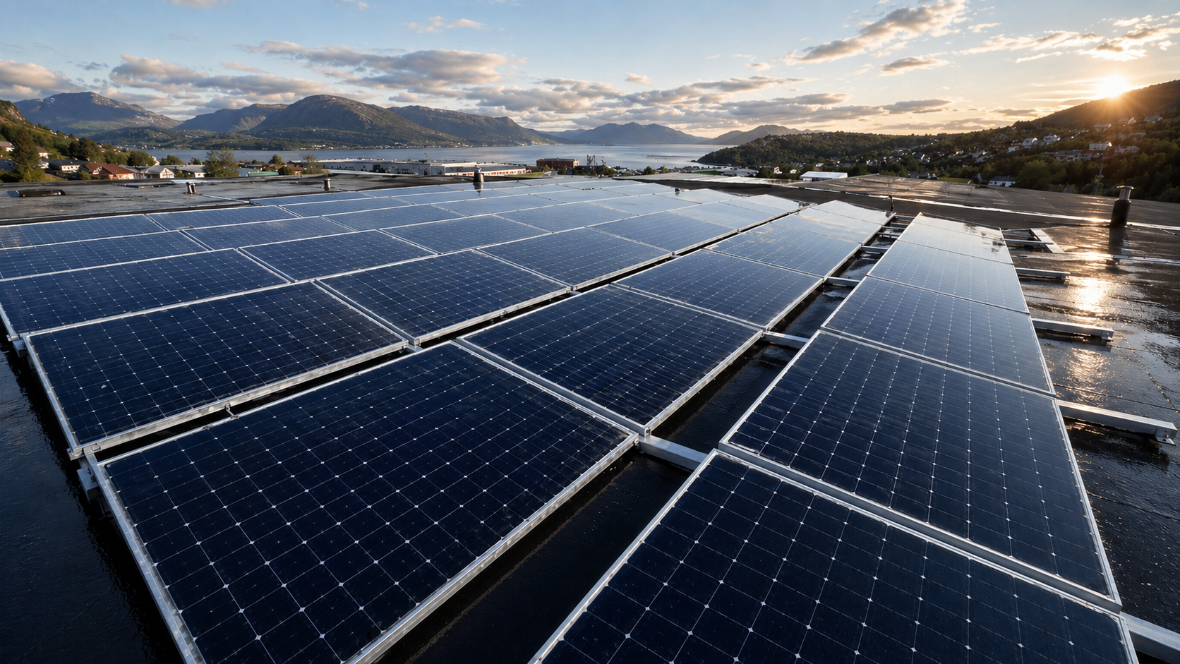 Solar panels after cleaning