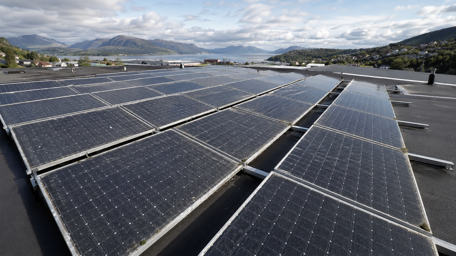 Solar panels before cleaning